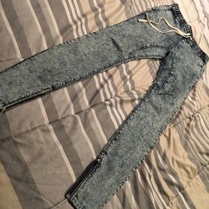 Pacsun stone wash ankle zip joggers